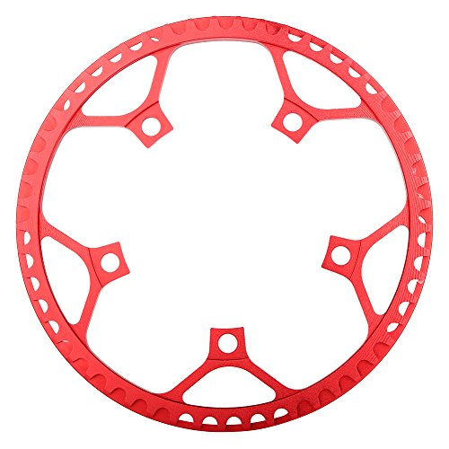 RiToEasysports Premium -Aluminium -Legierungs Mountainbike Kette Ring 53T Langlebig Schwarz/rot Zum Austausch, 130 Mm BCD (Rot) von RiToEasysports