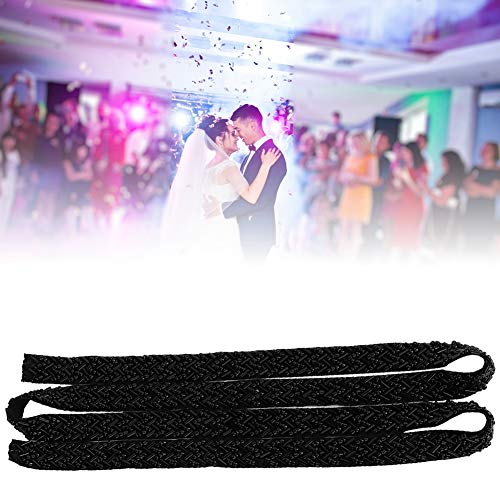 RiToEasysports Spitzenbänder DIY Gesticktes Nähdekorationszubehör für Halsketten, Möbel 1 Yard (1,5 cm schwarze doppelte Acht-Tube-Perlen) von RiToEasysports