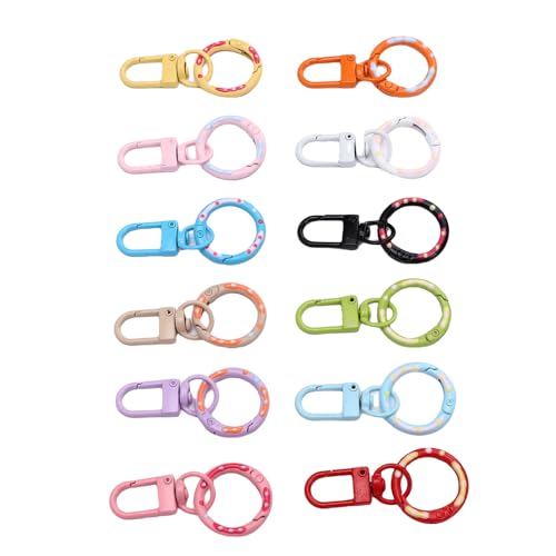 RiToEasysports Zink -Legierung Doppelöffnungs -Schwenk Snap Hakenschlüsselkette mit 12 Pcs o Ring Rund Klauenverschluss für Handwerkstastendetaschenzubehör RiToEasysports Zink -Legierung Doppelöffnungs -Schwenk Snap Hakenschlüsselkette mit 12 Pcs o Ring Rund Klauenverschluss für Handwerkstastendetaschenzubehör von RiToEasysports