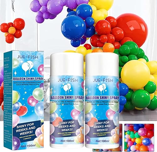 Rianpesn 2Pcs Shine Spray for Balloons, Aerosol Balloon Spray 100ml, Balloons Shiny Spray, No Drips, Instant Gloss, Enhance Decor for Birthdays, Weddings, Events - Precise Mist to Last and Shines von Rianpesn