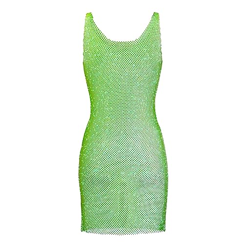 Rianpesn Kleid mit durchsichtigem Netzstoff und Pailletten - Sexy Netz-Strasskleid,Sexy Damen-Kleid mit Pailletten, durchsichtigem Netzstoff, für Cocktailpartys Rianpesn Kleid mit durchsichtigem Netzstoff und Pailletten - Sexy Netz-Strasskleid,Sexy Damen-Kleid mit Pailletten, durchsichtigem Netzstoff, für Cocktailpartys von Rianpesn