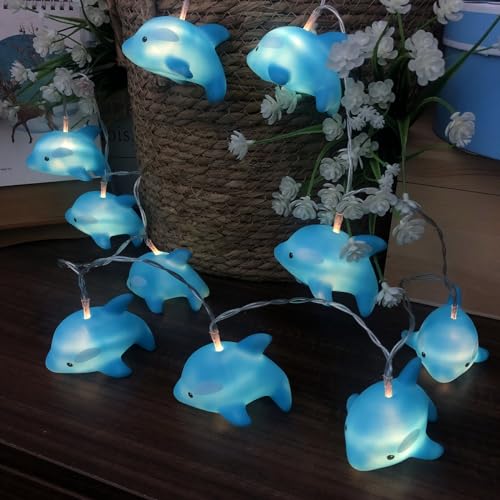 Riaxuebiy 3M 20LEDs Delfin Lichterkette,Kinderzimmer Ozean Tier Delfin USB betrieben Lichterkette Delfin Nachtlicht Für Gartenparty Weihnachtsdekoration Hochzeit Geburtstags Dekoration (Blau Delphin) Riaxuebiy 3M 20LEDs Delfin Lichterkette,Kinderzimmer Ozean Tier Delfin USB betrieben Lichterkette Delfin Nachtlicht Für Gartenparty Weihnachtsdekoration Hochzeit Geburtstags Dekoration (Blau Delphin) von Riaxuebiy