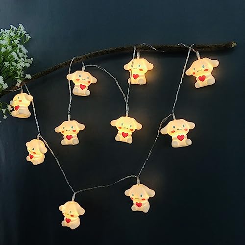 Riaxuebiy Herz-Hundelichterkette, 2 Beleuchtungsmodi, batteriebetrieben/USB-Stecker, 3 m, 20 LEDs, Hundeform, Kinderzimmer, dekorative Lichterkette für Terrasse, Party, Weihnachtsdekoration (Hund) von Riaxuebiy