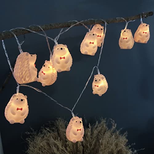 Riaxuebiy Igel Lichterkette,3m 20 Warmweiße LED Igel für Innen und Außen Zimmer, Weihnachten, Geburtstag, Garten, Party, Kinderzimmer Dekoration (Batteriebetrieb) von Riaxuebiy