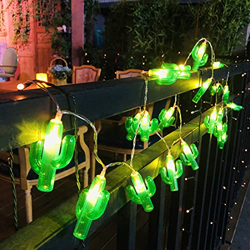 Riaxuebiy Kaktus-Lichterkette, Mexiko-Stil, Hausdekoration, 3 m, 20 LEDs, für Party, Zuhause, Garten, Terrasse, Baumdekoration (Kaktus, batteriebetrieben) von Riaxuebiy