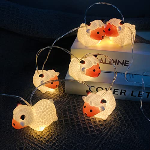 Riaxuebiy Niedlich Schaf-Lichterkette, 3 m 20 LED Schaf-Lichterkette, USB-betrieben,Dekorativ für Innen- und Außenbereich, Schlafzimmer, Hochzeit, Party (3m/20led, Schaf) von Riaxuebiy