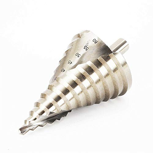 RibasuBB HSS Step Drill Bits Set, Schälbohrersatz HSS Stufenbohrer 6mm-60mm, Hochgeschwindigkeitsstahl Titanbeschichtete Kegelbohrer Lochschneider, für Edelstahl Metall Holz Kunststoff von RibasuBB