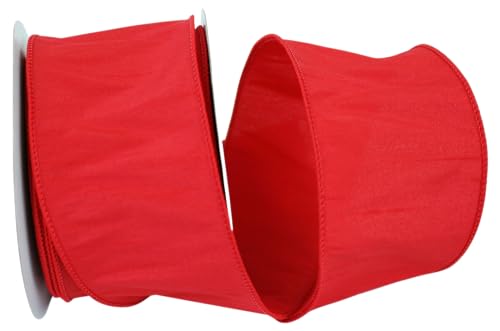 Ribbon Bazaar Dupioni mit Draht, Polyester, Rot, 10,2 cm, 9,1 m Ribbon Bazaar Dupioni mit Draht, Polyester, Rot, 10,2 cm, 9,1 m von Ribbon Bazaar