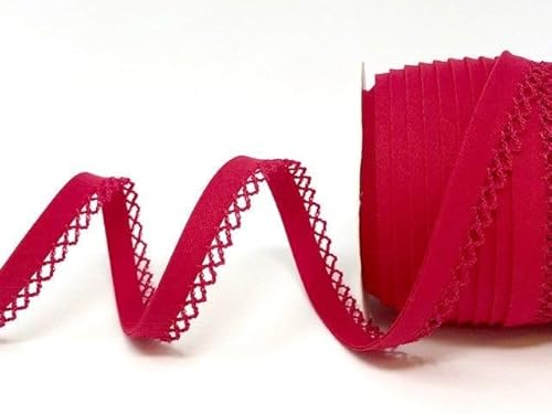 Picot-Spitzen-Bordüre, 5 m, doppelt gefaltet, 12 mm, doppelt gefaltet, zum Einfassen von Kleidung, Quilten, Heimtextilien, Spielzeug, Nähprojekten UK Kurzwaren Company (Fuchsia Pink) von Ribbon Queen