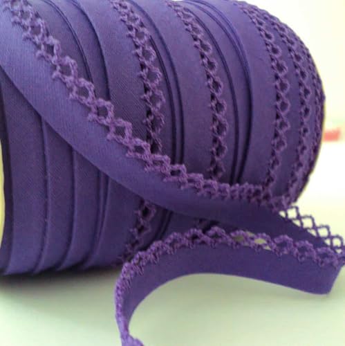 Picot-Spitzen-Bordüre in professioneller Qualität, 5 m, doppelt gefaltet, 12 mm, zum Einfassen von Kleidung, Quilten, Heimtextilien, Spielzeug, Nähprojekten Picot-Spitzen-Bordüre in professioneller Qualität, 5 m, doppelt gefaltet, 12 mm, zum Einfassen von Kleidung, Quilten, Heimtextilien, Spielzeug, Nähprojekten von Ribbon Queen