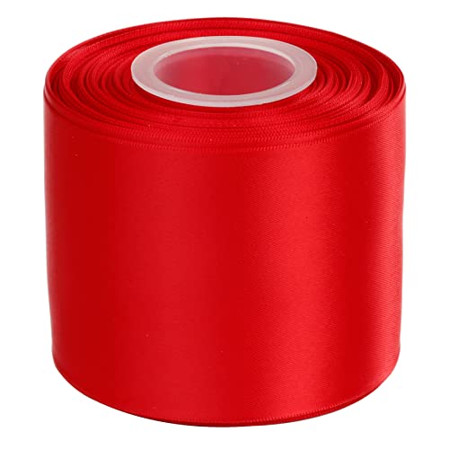 Ribbonitlux Doppelseitiges Satinband, 7,6 cm breit, 22,7 m (250 Rot), Set für Schleife, Party-Dekoration, Nähanwendungen, Hochzeit und Handwerk von Ribbonitlux