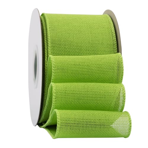 Ribbonitlux Apfelgrünes Juteband mit Draht, 7,6 cm x 20 m, Juteband mit Drahtrand, für Geschenkverpackungen, große Schleife, Kranz und Weihnachtsbaumdekoration Ribbonitlux Apfelgrünes Juteband mit Draht, 7,6 cm x 20 m, Juteband mit Drahtrand, für Geschenkverpackungen, große Schleife, Kranz und Weihnachtsbaumdekoration von Ribbonitlux