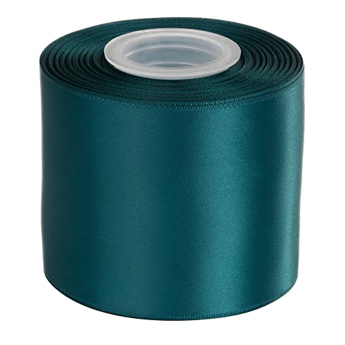 Ribbonitlux Doppelseitiges Satinband, 7,6 cm breit, 22,7 m (347 Blaugrün, Set für Schleife, Party-Dekoration, Nähanwendungen, Hochzeit und Basteln) von Ribbonitlux