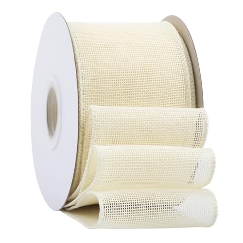 Ribbonitlux Elfenbeinfarbenes Juteband mit Draht, 7,6 cm x 20 m, Juteband mit Drahtrand, für Geschenkverpackungen, große Schleife, Kranz und Weihnachtsbaum-Dekoration Ribbonitlux Elfenbeinfarbenes Juteband mit Draht, 7,6 cm x 20 m, Juteband mit Drahtrand, für Geschenkverpackungen, große Schleife, Kranz und Weihnachtsbaum-Dekoration von Ribbonitlux