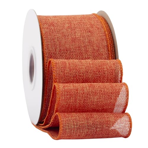 Ribbonitlux Juteband mit Draht, 7,6 cm x 20 m, mit Drahtrand, Juteband für Geschenkverpackungen, große Schleife, Kranz und Weihnachtsbaum-Dekoration von Ribbonitlux