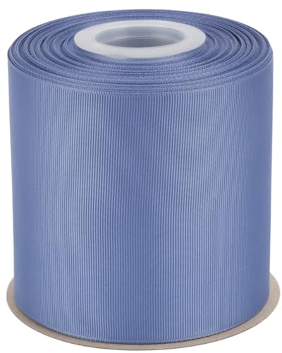 Ribbonitlux Ripsband 10,2 cm x 22,7 m – Premium-Polyester-Bastelband für Haarschleifen, Geschenkverpackungen, Hochzeiten & DIY – Massives Rauchblau (#363) – 1 Rolle von Ribbonitlux