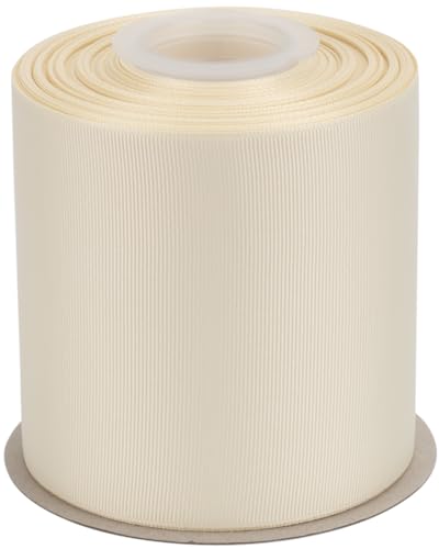 Ribbonitlux Ripsband 10,2 cm x 22,7 m – Premium-Polyester-Bastelband für Haarschleifen, Geschenkverpackungen, Hochzeiten & DIY – massives Elfenbein (#810) – 1 Rolle von Ribbonitlux