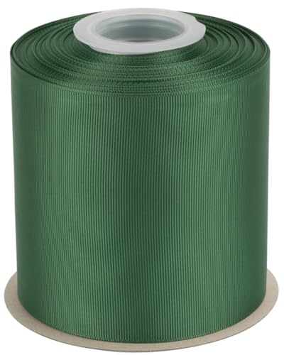 Ribbonitlux Ripsband 10,2 cm x 22,7 m – Premium-Polyester-Bastelband für Haarschleifen, Geschenkverpackungen, Hochzeiten & DIY – massives Waldgrün (#587) – 1 Rolle von Ribbonitlux