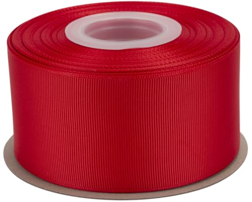 Ribbonitlux Ripsband 5,1 cm x 22,7 m – Premium-Polyester-Bastelband für Haarschleifen, Geschenkverpackungen, Hochzeiten & DIY – Rot (#250) – 1 Rolle von Ribbonitlux