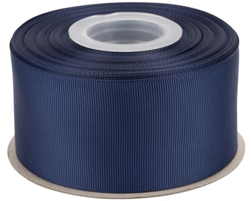 Ribbonitlux Ripsband 5,1 cm x 22,7 m – Premium-Polyester-Bastelband für Haarschleifen, Geschenkverpackungen, Hochzeiten & DIY – Solid Navy (#370) – 1 Rolle von Ribbonitlux