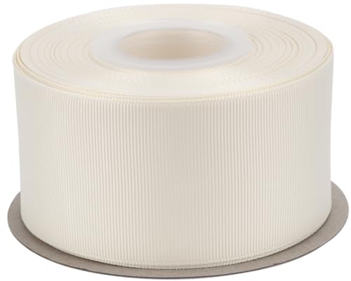 Ribbonitlux Ripsband 5,1 cm x 22,7 m – Premium-Polyester-Bastelband für Haarschleifen, Geschenkverpackungen, Hochzeiten & DIY – massives Elfenbein (#810) – 1 Rolle von Ribbonitlux