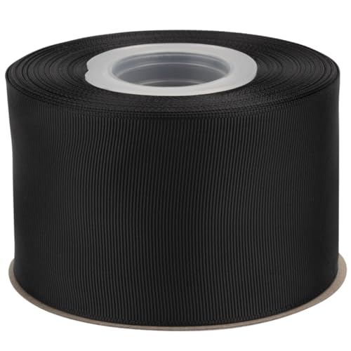 Ribbonitlux Ripsband 6,4 cm x 22,7 m – Premium-Polyester-Bastelband für Haarschleifen, Geschenkverpackungen, Hochzeiten & DIY – Solide Schwarz (#030) – 1 Rolle von Ribbonitlux