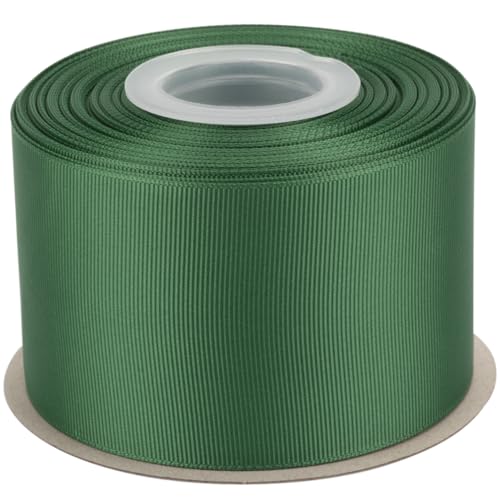 Ribbonitlux Ripsband 6,4 cm x 22,7 m – Premium-Polyester-Bastelband für Haarschleifen, Geschenkverpackungen, Hochzeiten & DIY – massives Waldgrün (#587) – 1 Rolle von Ribbonitlux