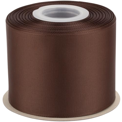 Ribbonitlux Ripsband 7,6 cm x 22,7 m – Premium-Polyester-Bastelband für Haarschleifen, Geschenkverpackungen, Hochzeiten & DIY – Massivbraun (#850) – 1 Rolle von Ribbonitlux