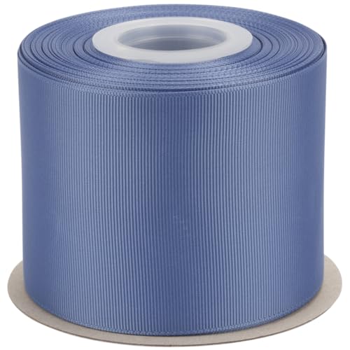 Ribbonitlux Ripsband 7,6 cm x 22,7 m – Premium-Polyester-Bastelband für Haarschleifen, Geschenkverpackungen, Hochzeiten & DIY – Massives Rauchblau (#363) – 1 Rolle von Ribbonitlux