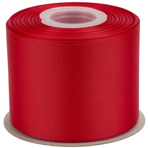 Ribbonitlux Ripsband 7,6 cm x 22,7 m – Premium-Polyester-Bastelband für Haarschleifen, Geschenkverpackungen, Hochzeiten & DIY – Rot (#250) – 1 Rolle von Ribbonitlux