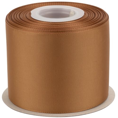 Ribbonitlux Ripsband 7,6 cm x 22,7 m – Premium-Polyester-Bastelband für Haarschleifen, Geschenkverpackungen, Hochzeiten & DIY – massives Goldbraun (#846) – 1 Rolle von Ribbonitlux