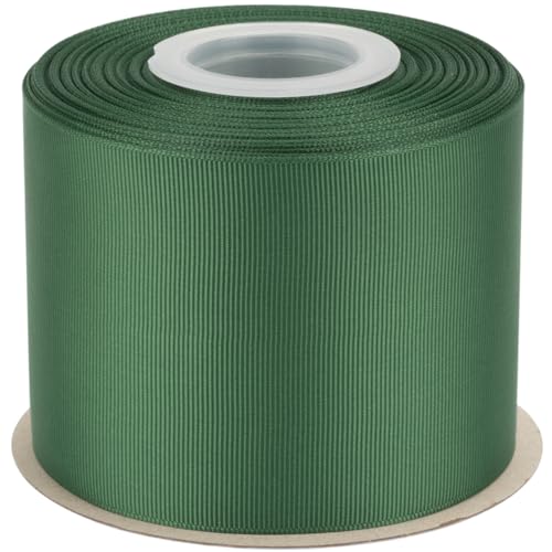 Ribbonitlux Ripsband 7,6 cm x 22,7 m – Premium-Polyester-Bastelband für Haarschleifen, Geschenkverpackungen, Hochzeiten & DIY – massives Waldgrün (#587) – 1 Rolle von Ribbonitlux