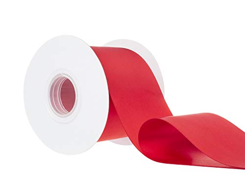 Ribbonitlux breites, doppelseitiges Satinband, 100 mm breit, 22 Meter, Set für Grand Opening Zeremonien, Hochzeit und Handwerk (Satin-250-Rot) von Ribbonitlux