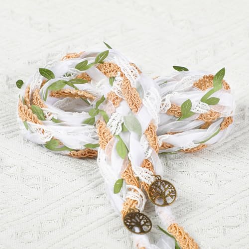 Ribbonlic Lazos para Boda Hochzeitskordel mit Anhänger, traditionelles keltisches Muster, rustikales Lasso, für Zeremonie, Lazo Para, Boda, Brautgeschenk, Grün von Ribbonlic