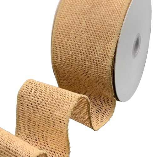 Ribbonly Juteband mit Draht, 63 mm x 10 m, Natur von Ribbonly