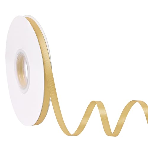 Ribreeze Goldfarbenes Satinband, 0,6 cm, 45,7 m, für Geschenkverpackungen, Hochzeiten, Bastelarbeiten, Blumendekoration, Nähen und mehr Ribreeze Goldfarbenes Satinband, 0,6 cm, 45,7 m, für Geschenkverpackungen, Hochzeiten, Bastelarbeiten, Blumendekoration, Nähen und mehr von Ribreeze