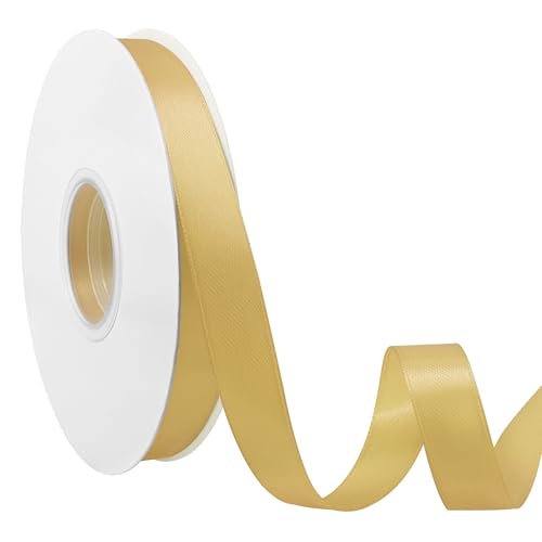 Ribreeze Goldfarbenes Satinband, 1,6 cm, 45,7 m, für Geschenkverpackungen, Hochzeiten, Bastelarbeiten, Blumendekoration, Nähen und mehr Ribreeze Goldfarbenes Satinband, 1,6 cm, 45,7 m, für Geschenkverpackungen, Hochzeiten, Bastelarbeiten, Blumendekoration, Nähen und mehr von Ribreeze