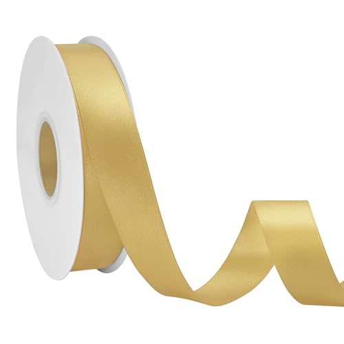 Ribreeze Goldfarbenes Satinband, 2,5 cm, 45,7 m, für Geschenkverpackungen, Hochzeiten, Basteln, Blumendekoration, Nähen und mehr Ribreeze Goldfarbenes Satinband, 2,5 cm, 45,7 m, für Geschenkverpackungen, Hochzeiten, Basteln, Blumendekoration, Nähen und mehr von Ribreeze