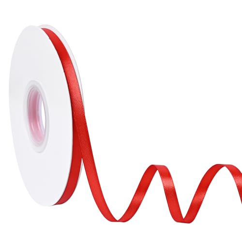 Ribreeze Rotes Satinband, 0,6 cm, 45,7 m, für Geschenkverpackungen, Hochzeiten, Bastelarbeiten, Blumendekoration, Nähen und mehr Ribreeze Rotes Satinband, 0,6 cm, 45,7 m, für Geschenkverpackungen, Hochzeiten, Bastelarbeiten, Blumendekoration, Nähen und mehr von Ribreeze