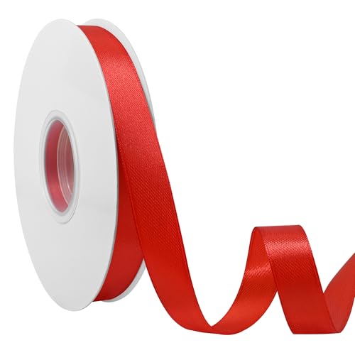 Ribreeze Rotes Satinband, 1,6 cm, 45,7 m, für Geschenkverpackungen, Hochzeiten, Bastelarbeiten, Blumendekoration, Nähen und mehr Ribreeze Rotes Satinband, 1,6 cm, 45,7 m, für Geschenkverpackungen, Hochzeiten, Bastelarbeiten, Blumendekoration, Nähen und mehr von Ribreeze