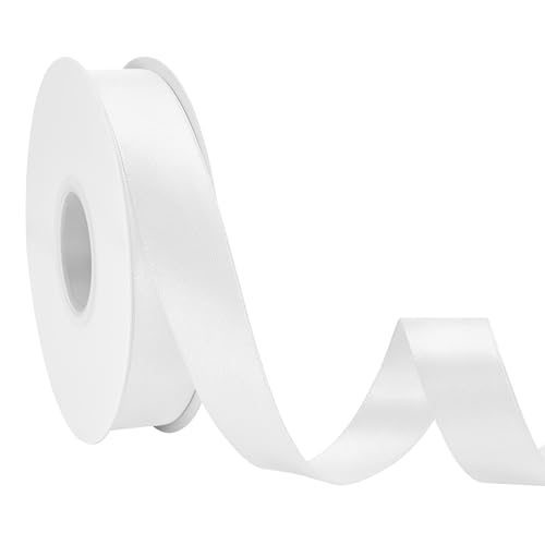 Ribreeze Satinband, 2,5 cm, Weiß, 45,7 m, für Geschenkverpackungen, Hochzeiten, Basteln, Blumendekoration, Nähen und mehr Ribreeze Satinband, 2,5 cm, Weiß, 45,7 m, für Geschenkverpackungen, Hochzeiten, Basteln, Blumendekoration, Nähen und mehr von Ribreeze