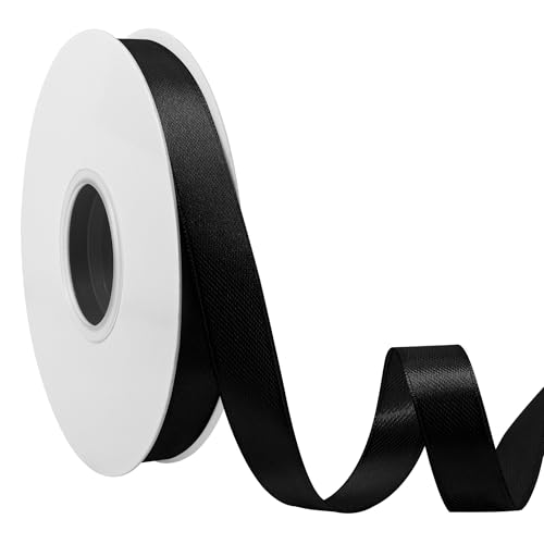 Ribreeze Schwarzes Satinband, 1,6 cm, 45,7 m, für Geschenkverpackungen, Hochzeiten, Bastelarbeiten, Blumendekoration, Nähen und mehr Ribreeze Schwarzes Satinband, 1,6 cm, 45,7 m, für Geschenkverpackungen, Hochzeiten, Bastelarbeiten, Blumendekoration, Nähen und mehr von Ribreeze