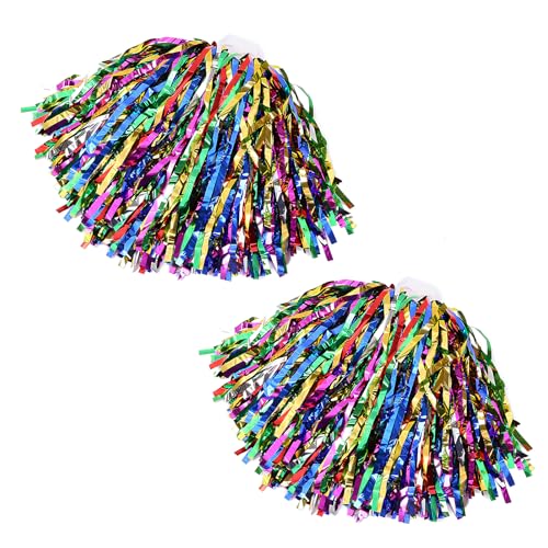 Cheerleader Pompons mit Griffen, 2 Stück Pompons Cheerleader Sportteams für Sportwettbewerb, Teamgeist von Riceel