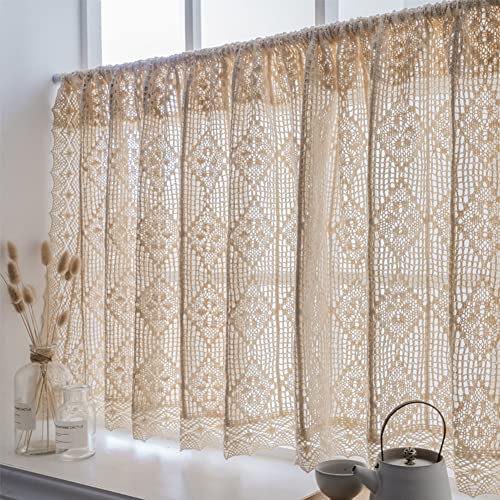 Ricemru Häkelgardine Scheibengardine Landhausstil Vintage mit Marokko Bistrovorhang Kurzstore Gardinen Häkel Boho Küche Kurz Kurzgardine Türvorhang Halblang,150x90cm Ricemru Häkelgardine Scheibengardine Landhausstil Vintage mit Marokko Bistrovorhang Kurzstore Gardinen Häkel Boho Küche Kurz Kurzgardine Türvorhang Halblang,150x90cm von Ricemru