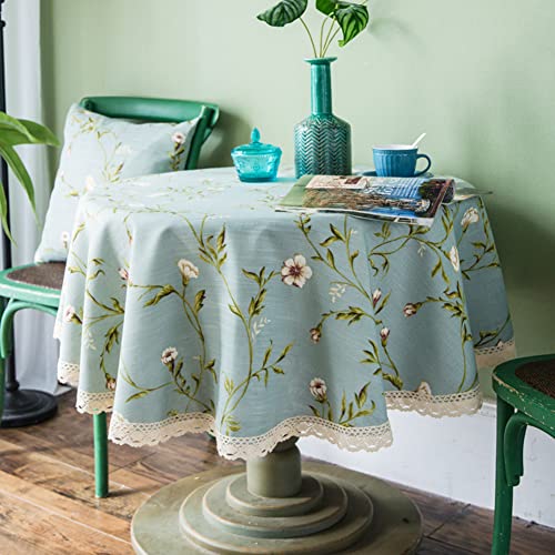 Ricemru Tischdecke Landhausstil Vintage Blau Tischtuch Rund 160cm Baumwolle Leinen Pflanze Blumen Tischwäsch Balkontisch Garten Hochzeit Party Ricemru Tischdecke Landhausstil Vintage Blau Tischtuch Rund 160cm Baumwolle Leinen Pflanze Blumen Tischwäsch Balkontisch Garten Hochzeit Party von Ricemru