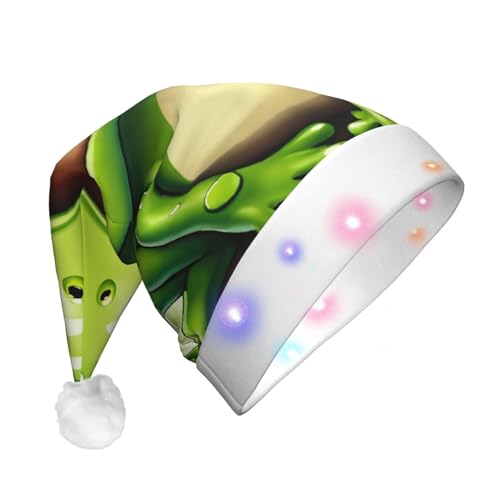 Rich&Rabbit LED-Weihnachtshut mit grünem Frosch-Druck, Weihnachtsmann-Hut, Weihnachten, Neujahr, Feiertage, Partyzubehör Rich&Rabbit LED-Weihnachtshut mit grünem Frosch-Druck, Weihnachtsmann-Hut, Weihnachten, Neujahr, Feiertage, Partyzubehör von Rich&Rabbit
