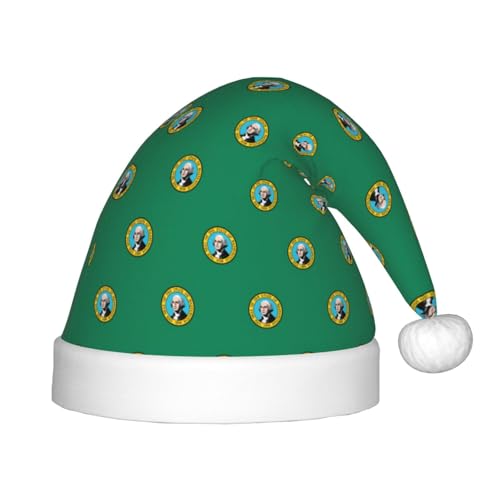 Rich&Rabbit Weihnachtsmütze mit Washington-Flaggen-Druck, für kleine Köpfe für Partys und Feiern von Rich&Rabbit