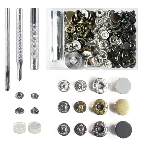 RichLuck Druckknöpfe aus Metall, 15 mm, Mit 4 Installationswerkzeugen, Ohne Nähen, Für Jeans, Jacken, Taschen, Gürtel, Kleidung, Leder, 30 Sets RichLuck Druckknöpfe aus Metall, 15 mm, Mit 4 Installationswerkzeugen, Ohne Nähen, Für Jeans, Jacken, Taschen, Gürtel, Kleidung, Leder, 30 Sets von RichLuck
