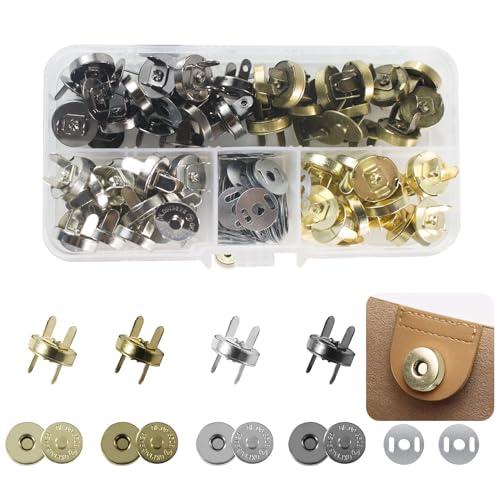 RichLuck Magnetische Druckknöpfe, 14 mm, Metall-Druckknöpfe, kein Nähen, für Handwerk, Geldbörsen, Taschen, Leder, 40 Sets von RichLuck