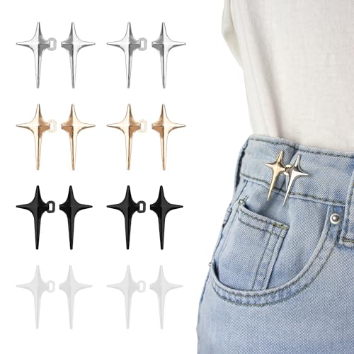 Richluck 8 Pairs Jeans Knöpfen Stifte, Vierzauberer Stern Multiple Farb-Straffung Taillenknöpfe, Einstellbar und Keine Sewetalhose Taille Straffy Richluck 8 Pairs Jeans Knöpfen Stifte, Vierzauberer Stern Multiple Farb-Straffung Taillenknöpfe, Einstellbar und Keine Sewetalhose Taille Straffy von RichLuck